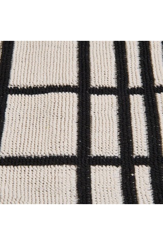 Evidea Soft Roger 2'li Banyo Paspası - Ekru / Siyah - 60x100 Cm + 50x60 Cm Ekru / Siyah