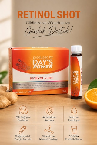 Day S Power Retinol Shot 7 Adet - Glutatyon, Hyaluronik Asit & Vitamin A Destekli