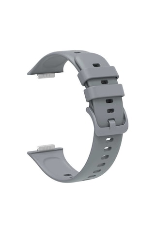 Ekılıf - Huawei Watch Fit 2 Uyumlu - Kordon Silikon Kordon Krd-43 - Gri