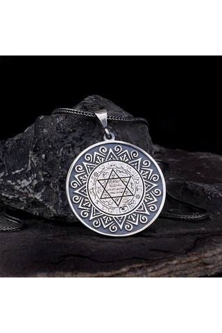 Hz Sleyman Mührü Model 925 Ayar Gümüş Kolye