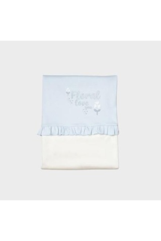 Bibaby Organik Battaniye Love Floral Ekru - Lila-11646 Lila