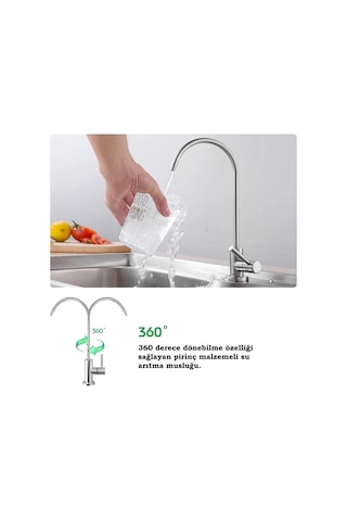 WaterMelon Su Arıtma Cihazı Ss304 Paslanmaz Fırçalanmış Lüks Musluk 490574886