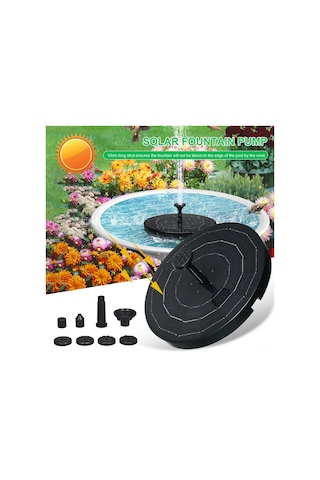 Güneş Enerjili Su Fıskiyesi Pompası Dış Mekan Dekorasyonları, Kuş Banyosu/göl/park/bahçe/yüzme Havuzu İçin 6 Uçlu Güneş Enerjili Su Fıskiyesi Pompası
