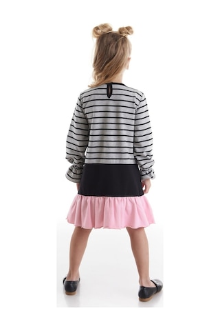 Denokids Siyah Kedi Kız Elbise Çok Renkli