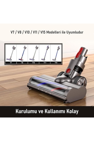 Valkyrie Elektrikli Döner Işıklı Zemin Fırçası Başlığı V8/v10/v11/v15 Uyumlu Yüksek Performanslı