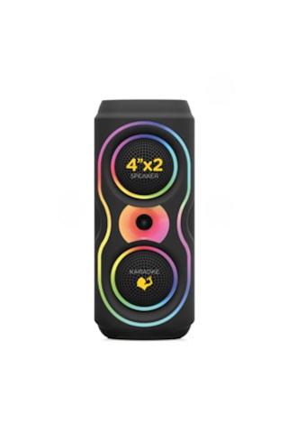 Maxron Mxtube 20w Bluetooth Hoparlör Led Işıklı Ses Sistemi Parti Speaker Karaoke Özellikli + Mikrofon
