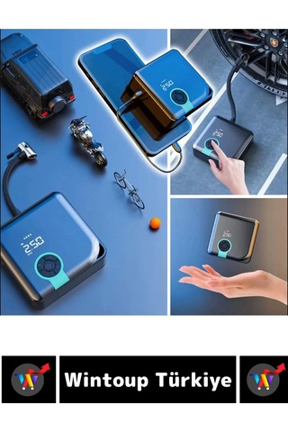 Premium Yüksek Basınçlı Motosiklet Bisiklet Top Lastik Şişirme Şarjlı Dijital Ekranlı Hava Kompresör