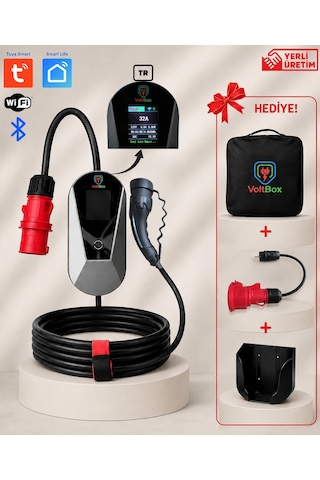 Voltbox Max22 Taşınabilir Elektrikli Araç Şarj Cihazı 32a/22kw/380v 5 Metre -türkçe Menü 22 Kw Taşınabilir