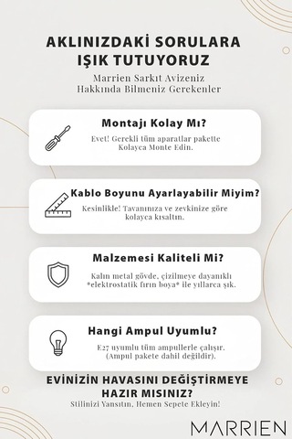 Luna Ahşap Sarkıt Avize, Bohem Tavan Lambası Ve Salon Oturma Odası Aydınlatması - Siyah - 30 Cm Modern Dekorat Çok Renkli