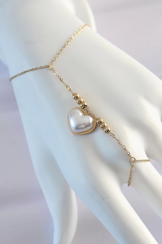 316l Çelik Gold Renk Beyaz Bubble Kalp Tasarımlı Şahmeran - Tj-sn576 Çok Renkli