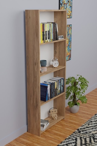 5 Raflı Kitaplık Arkalıklı Geniş Raf Kütüphane 170cm Atlantik Çam