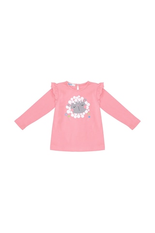 Denokids Kuzucuk Kız Bebek Pembe Tunik Tayt Takım Çok Renkli