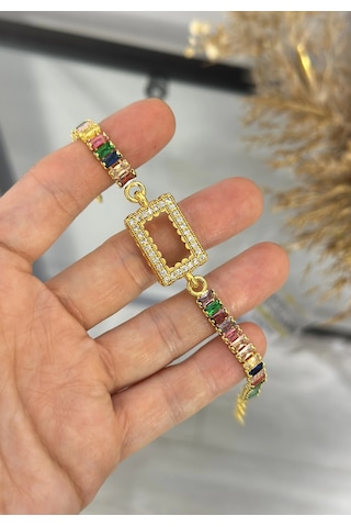 Gram Altınlık Renkli Baget Bileklik 17.5+3 Cm Çok Renkli