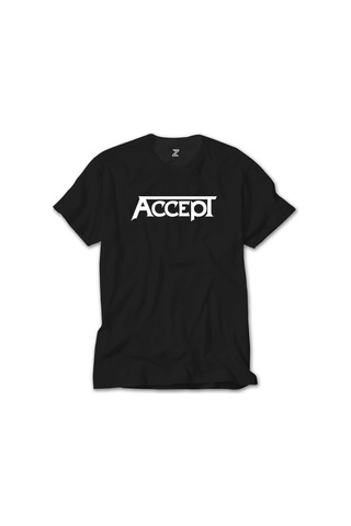 Accept Classic Logo Siyah Tişört Siyah