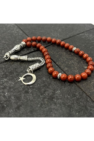 Sertifikalı Kırmızı Jasper 6mm 33lük Doğal Taş Tesbih