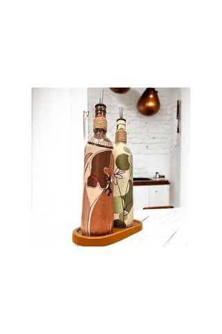 Küpeli Yerli Kadın Ve Bohem Desenli Özel Tasarım Yağdanlık-sirkel