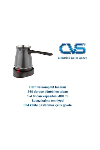 Cvs DN 19833 Elektrikli Çelik Cezve
