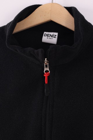 Monox Çocuk Unisex Parmak Geçmeli Polar Ceket Siyah