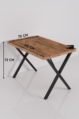 Mutfak Masası 110x70 Cm Modern Ahşap Görünümlü Yemek Masası Ofis Bahçe Balkon Cafe Masa 9830 Atlantk Çok Renkli