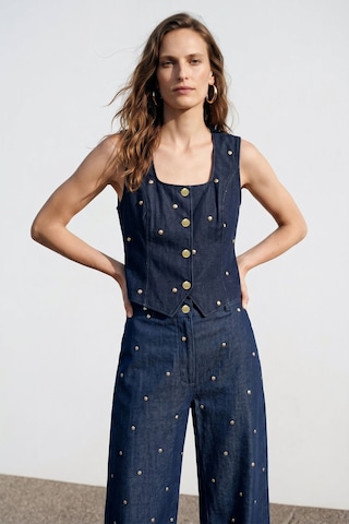 Sateen Laura Yelek - Lacivert-137423
