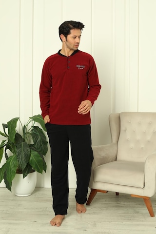 Erkek Cepli Kışlık Polar Pijama Takımı 2248 Bordo