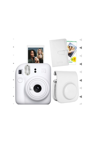 Fujifilm Instax Mini 12 Fotoğraf Makinesi + 20'Li Film + Laporta Albüm + Deri Kılıf Seti