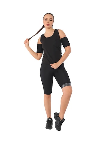 Pastimore Termal Sauna Şort Atlet Takım Siyah