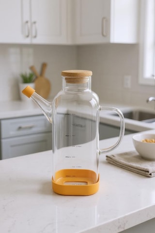 Bambum Petto - Bambu Kapaklı Yağdanlık 800ml Turuncu