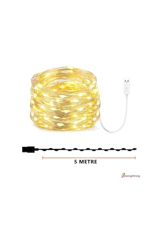Peri Led Işık 5 Metre Usb'li Renkli - Gün Işığı