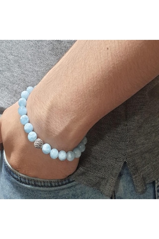 Aquamarin Doğal Taş Bileklik Çok Renkli