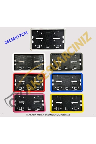 Plakalık Plastik Tak Kolay Motor Motosiklet Siyah Çerçeveli 1 Ad