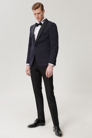 AC&Co / Altınyıldız Classics Erkek Lacı-sıyah Ekstra Slim Fit Desenli Smokin Damatlık - Lacı-sıyah Lacivert - Siyah