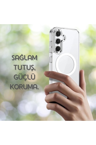 Samsung Galaxy Uyumlu A26 Kılıf Magsafe Özellikli Darbe Emici Şeffaf