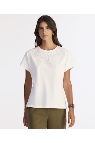 Yargıcı Regular Bisiklet Yaka Kısa Kol T-shirt 25kkts9015x 002 Beyaz