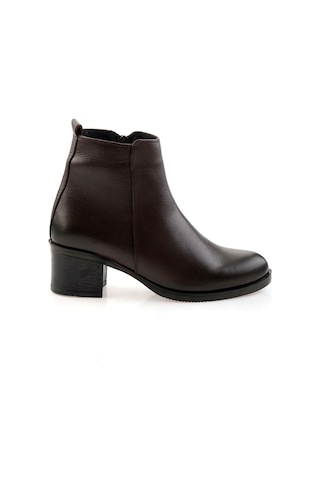 Bambi Kahve Hakiki Deri Kadın Bot & Bootie K02286001103 Kahve