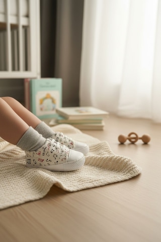 Balbeybi Bebek Klasik Müzik Notalı Ayakkabı Kaydırmaz Taban İlk Adım Ortapedik Yumuşak Taban Günlük Çok Renkli