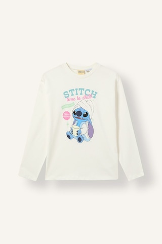 Defacto Disney Lilo & Stitch Baskılı Çizgili 2li Pijama Takımı Kız Çocuk I6047a826wnwt34 Beyaz-wt34
