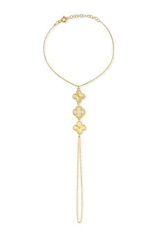 14k Altın Kaplamalı 925 Ayar Gümüş Granada Saray Yoncaları Şahmeran - Beyaz 45104103 Altın