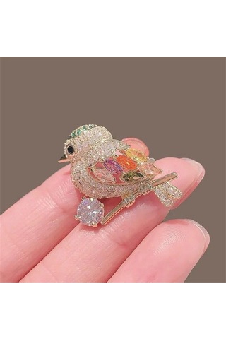 Bayan Zarif Kuşlar Rhinestone Broş Pin Hediye Moda Diy Aksesuar Kadın Korsaj Çok Renkli