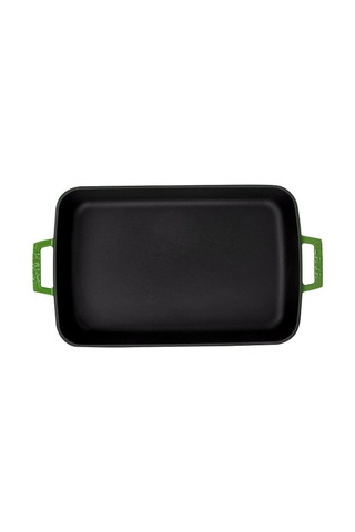 Lava Döküm Dikdörtgen Tepsi 26X40 CM Yeşil