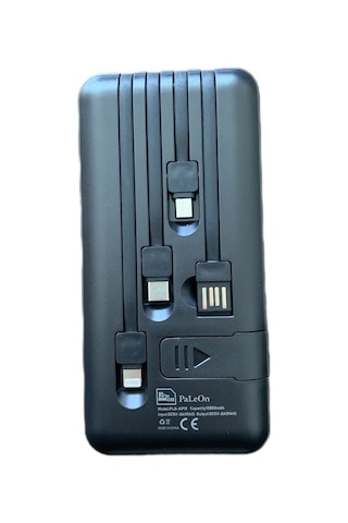 Çoklu Kablolu Powerbank 10000 Mah Siyah