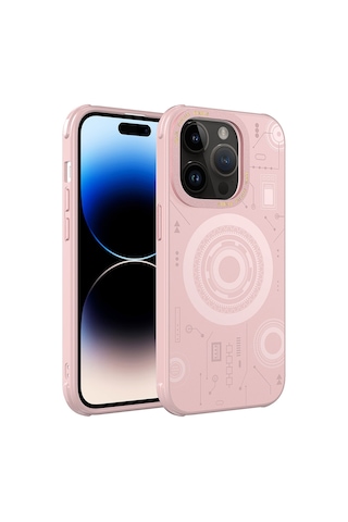 Apple Uyumlu iPhone 14 Pro Max Uyumlu Zore Wireless Şarj Özellikli Desenli Hot Kılıf-rose Gold Rose Gold -