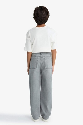 Defacto Erkek Çocuk Wide Leg Düz Paça Jean Pantolon F2836a825aunm55 Gri