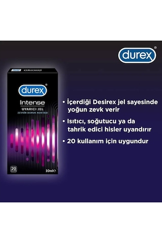 Durex Intense Kadın Uyarıcılı Jel + Siyah Deri Şaplak + Hediye