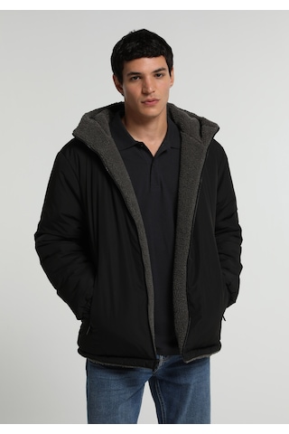 Colin's Colins Çift Taraflı Dış Taraf Teddy Regular Fit Kapüşonlu Fermuarlı Astarlı Erkek Antrasit Mont Cl1082381 Q1.v1 Ant