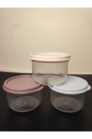 3 Lü Mini Yuvarlak Saklama Kabı 3x175ml