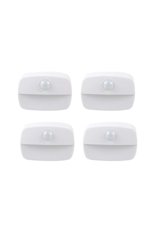 Mufunye Led Pır İnsan Algılama Akıllı Gece Lambası - Merdiven, Dolap, Şifonyer Için Islak Beyaz 4'lü Paket Pil Dahil Değil Beyaz