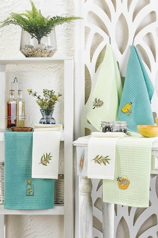 6 Parça Mutfak Kurulama Bezi 30 X 50 Cm Mint 001