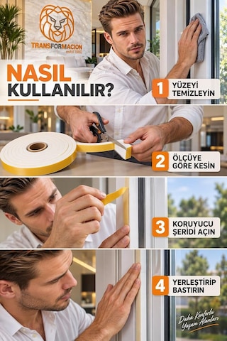 Tr 3 Metre Kapı Pencere İzolasyon Süngeri 22x8 Mm Yapışkanlı Yalıtım Bandı 723803