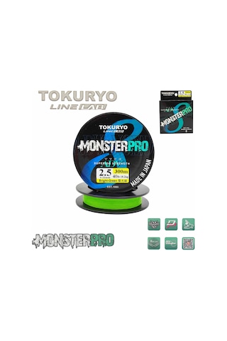 Tokuryo Lıne Lab Monsterpro X8 2.5pe 0.22mm 40ıb 18.2kg Bright-gr